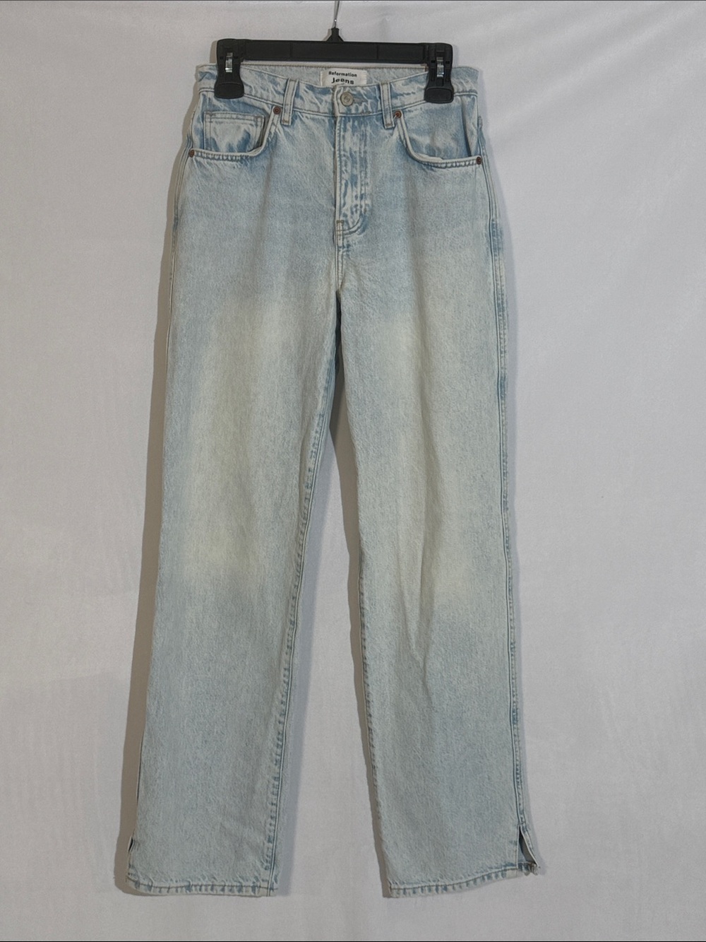 Reformation Val 90’s Mid Rise Straight Jeans Size 25 Light Wash